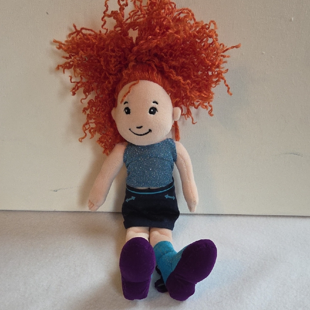 Groovy Girls "Celeste" Curly Red Hair Plush Doll Teal/Purple Fringed Boots